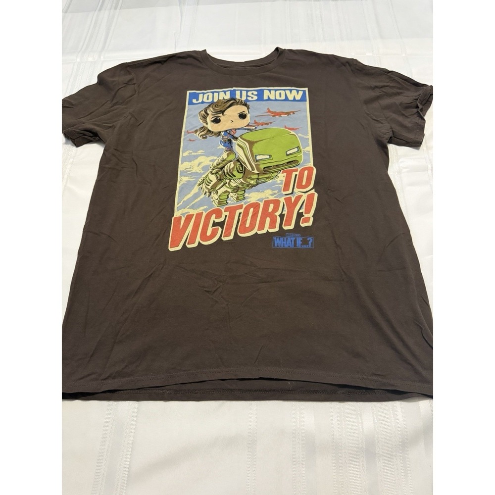 Marvel What If Captain Carter Hydra Stomper Funko Pop T-Shirt Brown XL